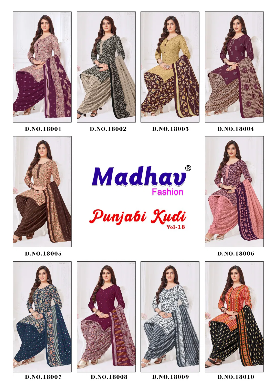 Punjabi Kudi Vol 18 By Madhav Printed Cotton Dress Material Orders In India